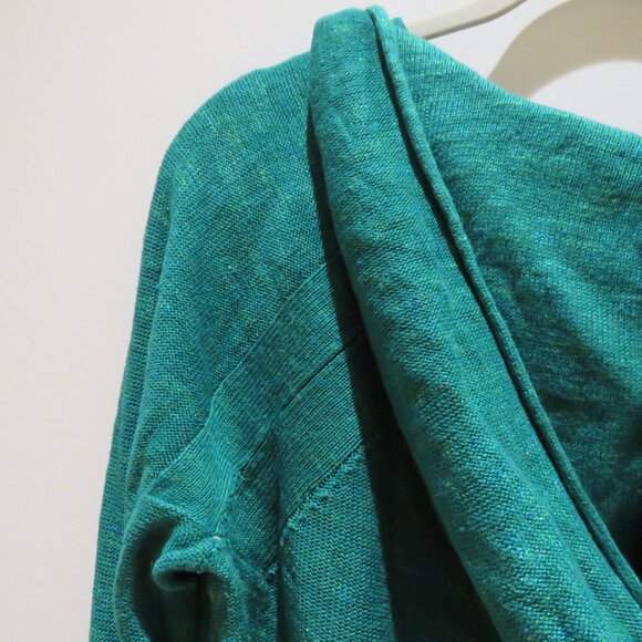 FREE PEOPLE Optimistic Linen Blend Hoodie Sweater in Kelly Green Casual Comfy - Picture 13 of 14